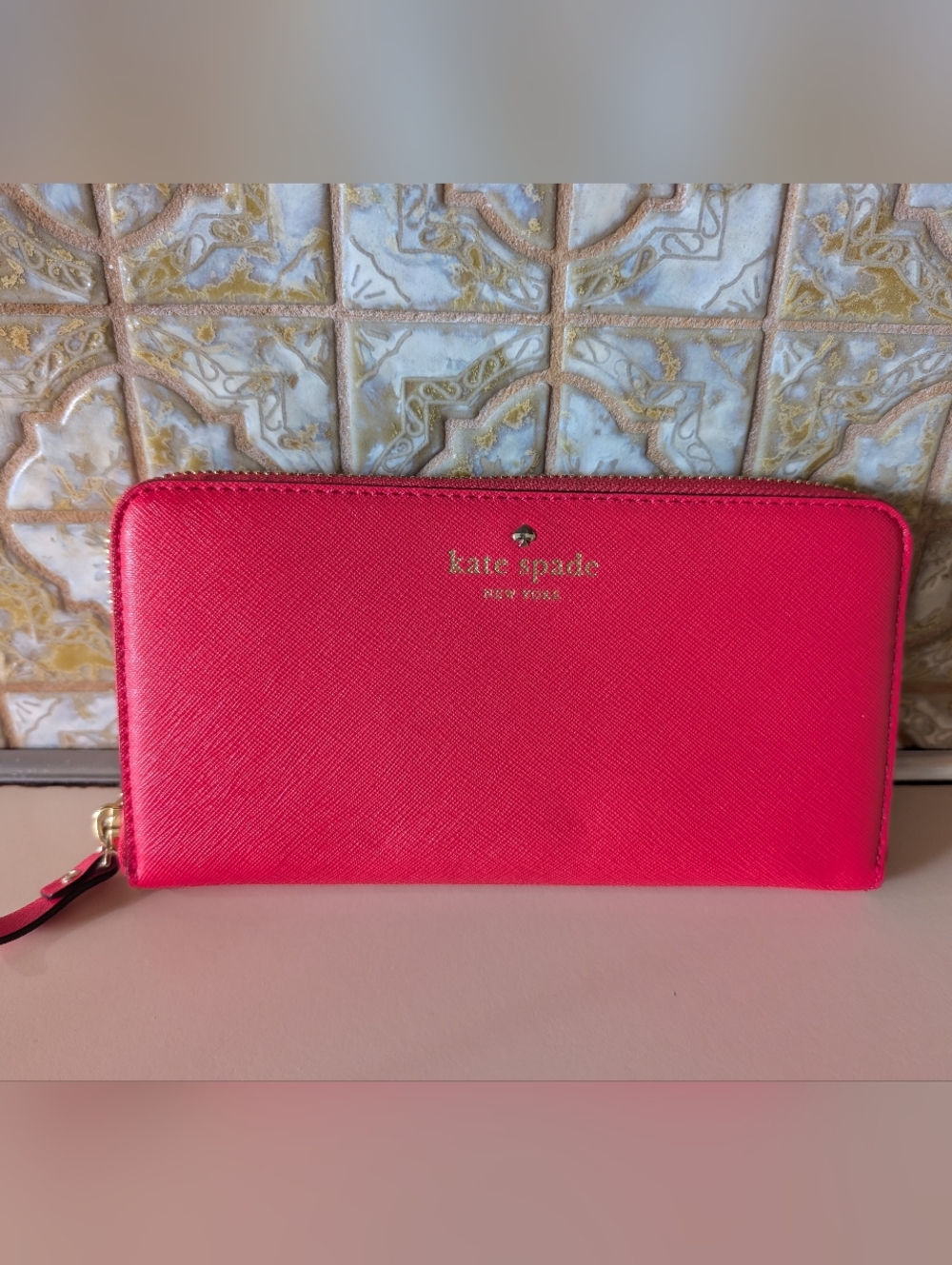 kate spade New York Pink Zip Around Wallet